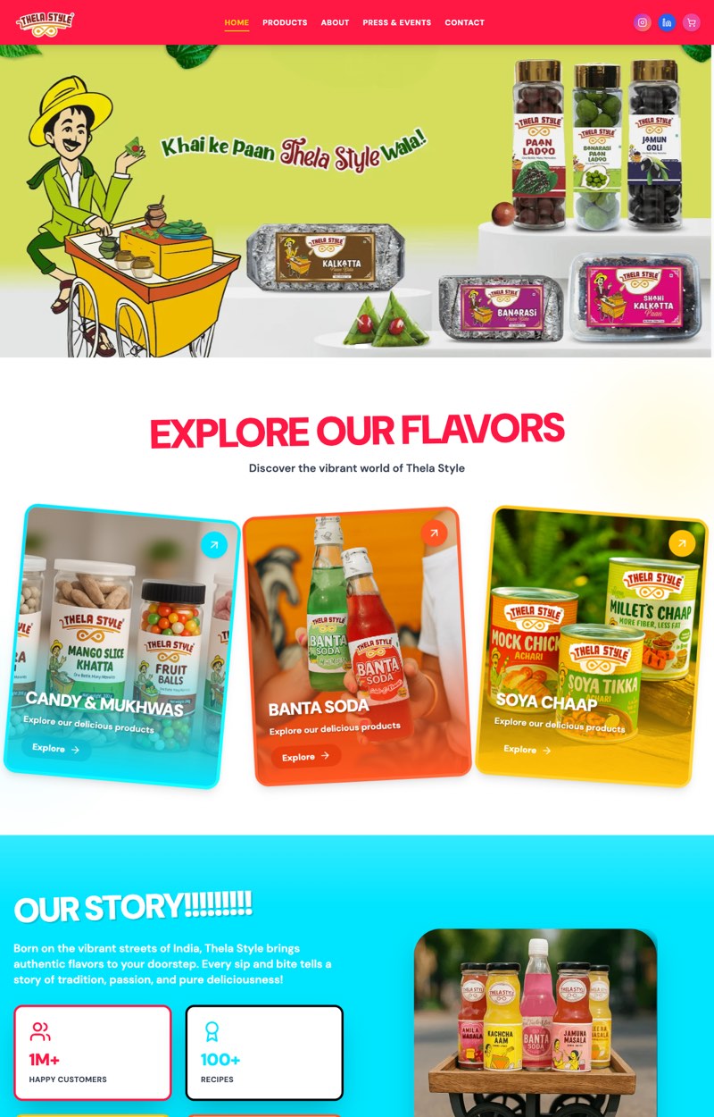 Live preview of the Thela Style website